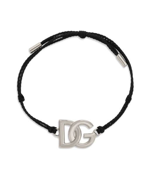 Dolce & Gabbana DG logo charm cord bracelet