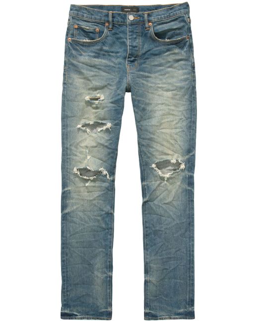 Purple Brand ripped-detail straight-leg jeans