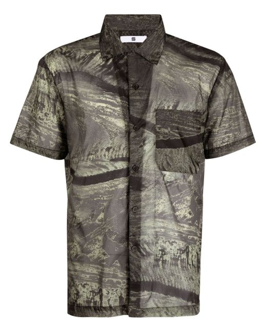 Olly Shinder graphic-print semi-sheer shirt