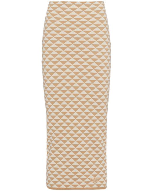 Prada triangle-motif knitted skirt
