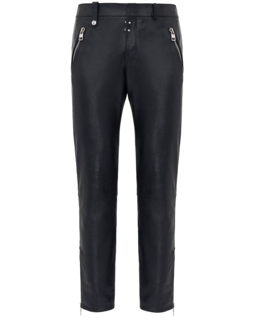 Alexander McQueen leather cropped slim-fit trousers