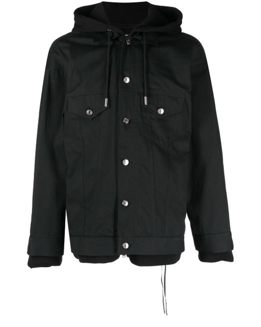 Mastermind Japan layered-design zip-up hoodie