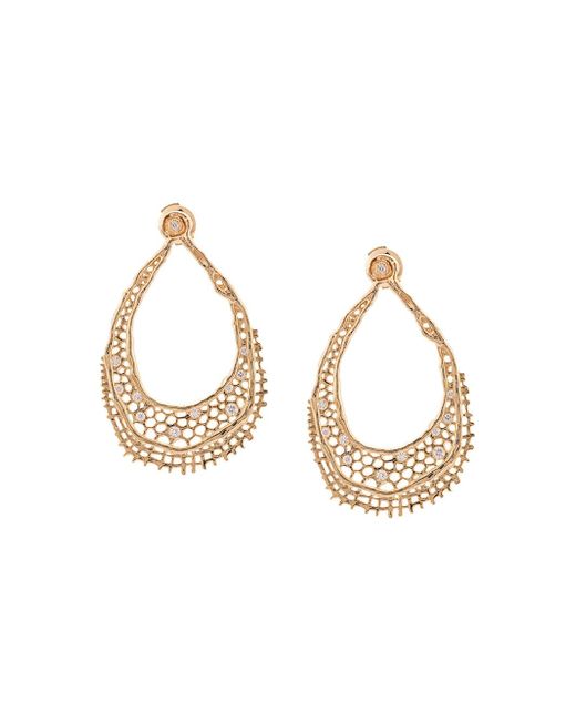 Aurelie Bidermann 18kt yellow gold diamond lace earrings