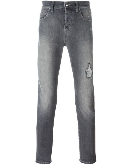 McQ Alexander McQueen distressed slim fit jeans