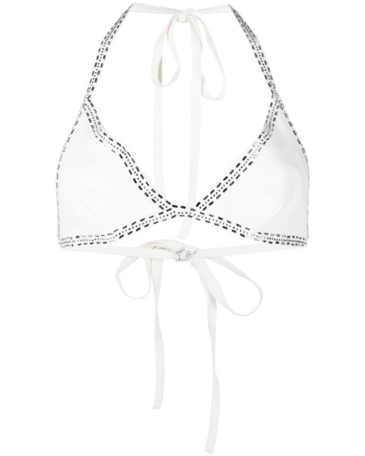 Loulou bead-embellished triangle-cup top