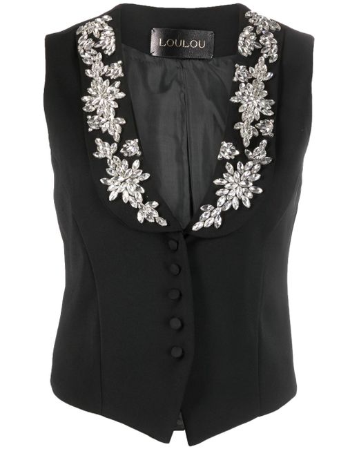 Loulou crystal-embellished sleeveless waistcoat