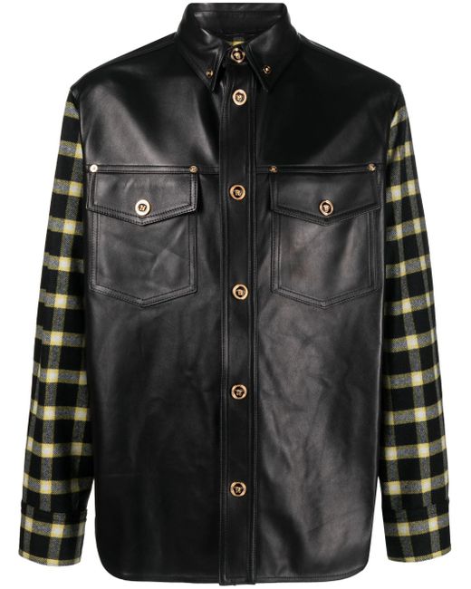Versace checked-panel shirt jacket