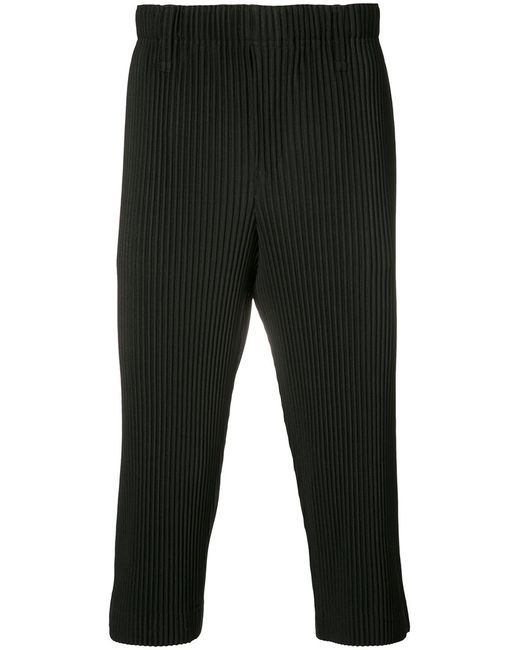 Homme Pliss Issey Miyake Homme Plissé Issey Miyake ribbed cropped trousers