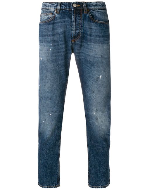 Mauro Grifoni splattered stonewash slim jeans