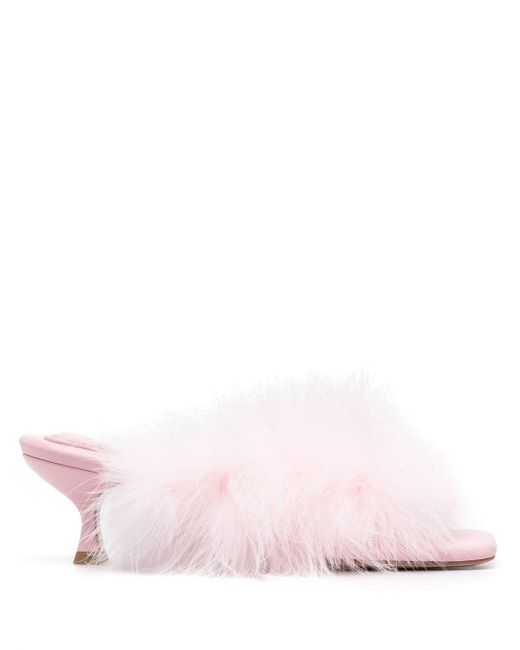 Sleeper feather-detailed kitten heel sandals
