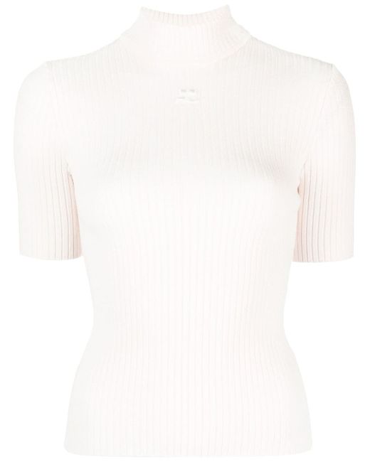 Courrèges ribbed-knit short-sleeve top