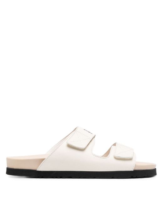 Palm Angels logo-printed leather sandals