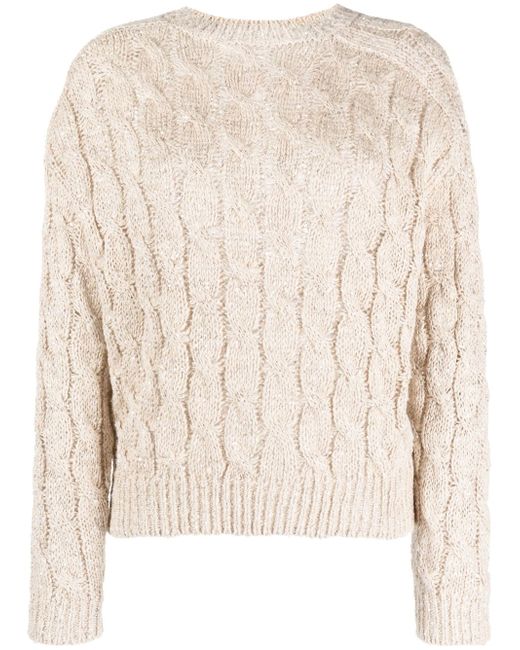 Brunello Cucinelli sequinned cable-knit jumper