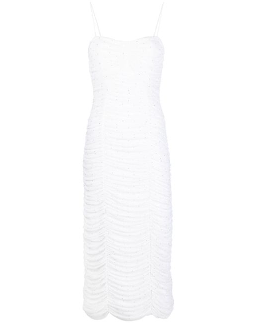 Rotate crystal-embellishment ruched dress