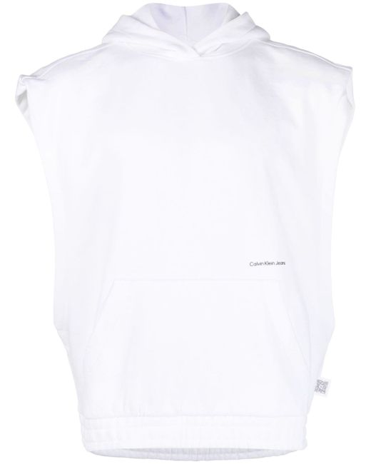 Calvin Klein Jeans logo-print sleeveless hoodie