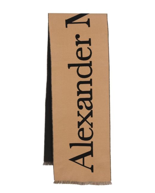 Alexander McQueen intarsia-knit logo scarf