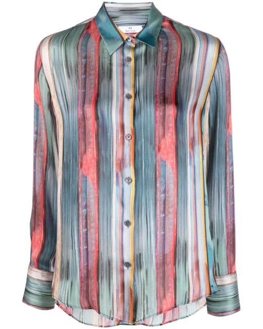 PS Paul Smith stripe-print long-sleeved shirt
