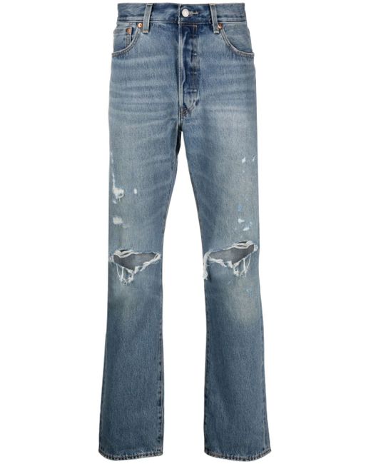 Levi's distressed straight-leg jeans
