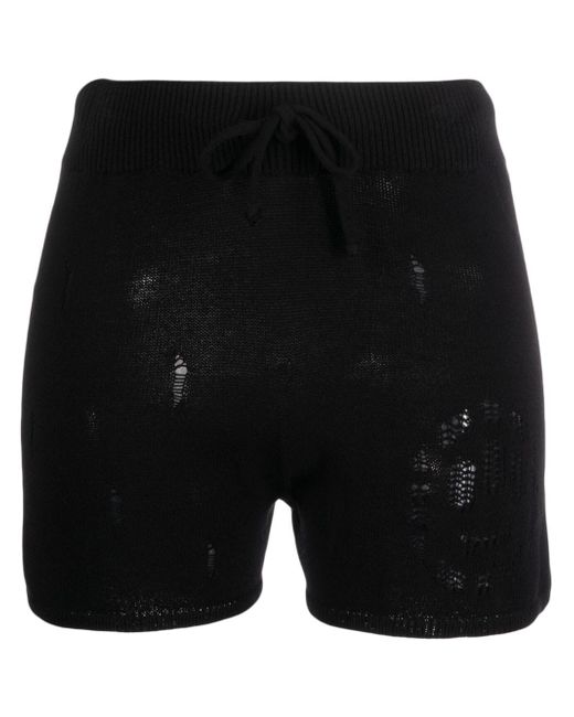 Barrow distressed-effect knitted shorts