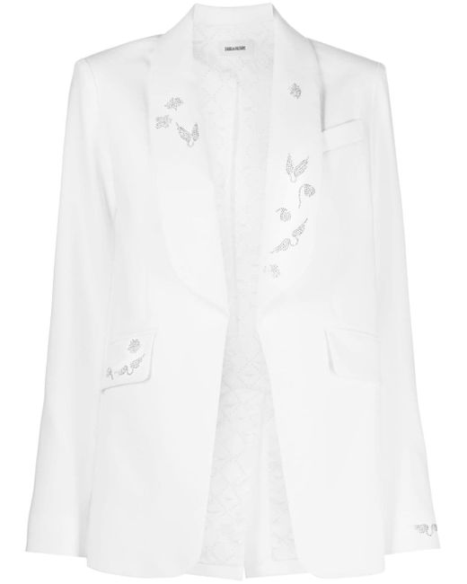 Zadig & Voltaire rhinestone-embellished shawl-lapel blazer