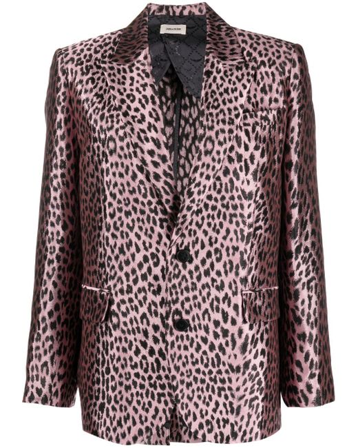 Zadig & Voltaire leopard-print jacquard blazer