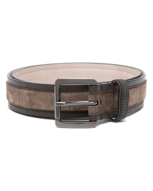 Brunello Cucinelli leather-trim suede belt