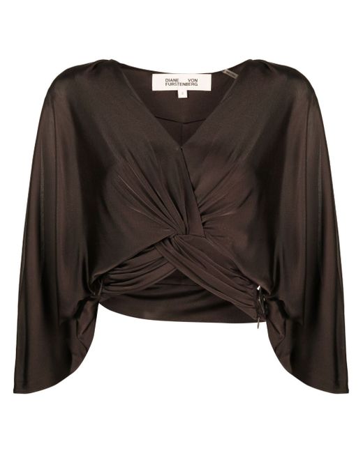 Diane von Furstenberg V-neck cropped blouse