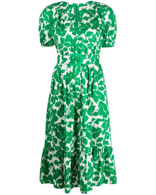 Diane von Furstenberg abstract-print cotton midi dress