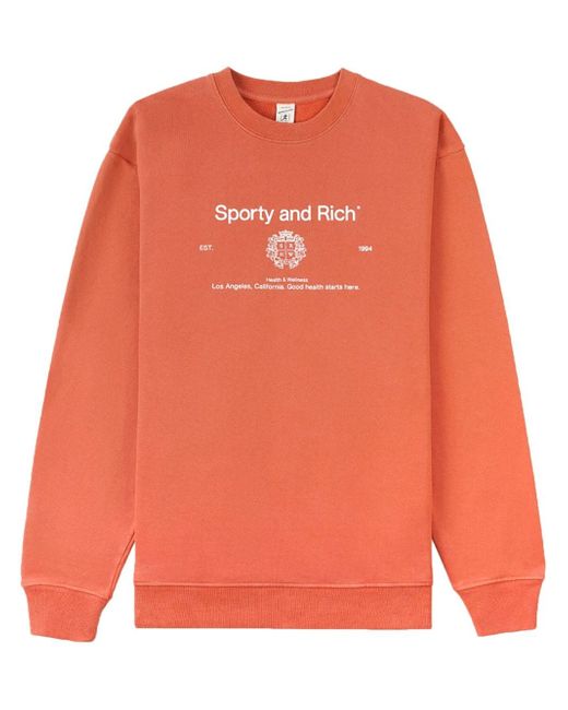 Sporty & Rich crest-print crew-neck sweatshirt