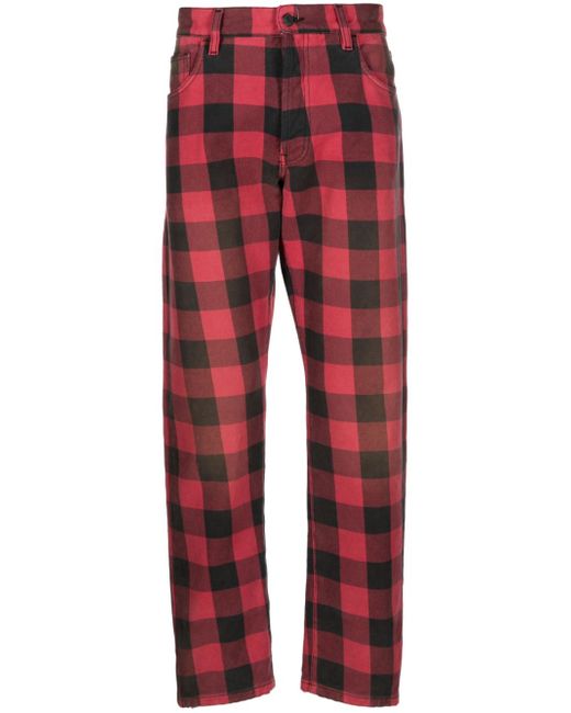 Moschino check-pattern tapered trousers