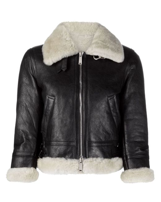 Dsquared2 cropped shearling jacket