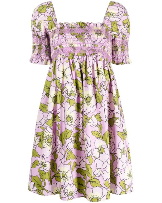 Tory Burch floral-print puff-sleeve minidress