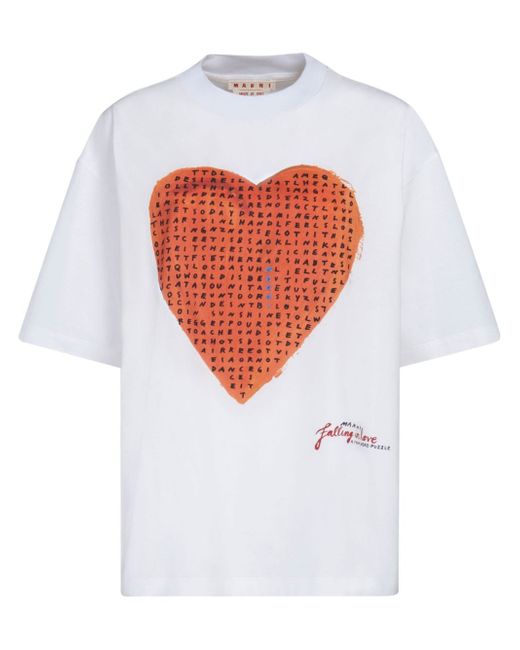 Marni heart-print T-shirt