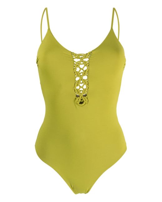 Fisico braided-detail cut-out swimsuit