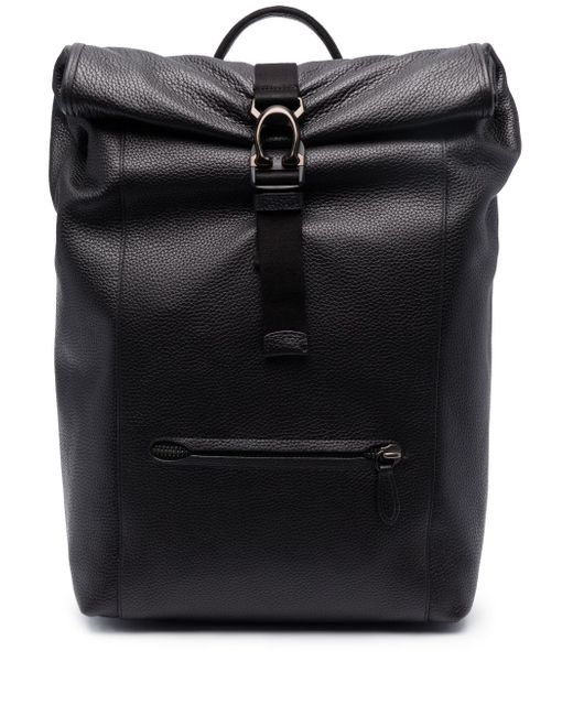 Coach roll-top leather backpack