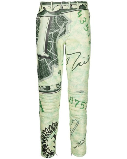 Moschino leather straight-leg trousers