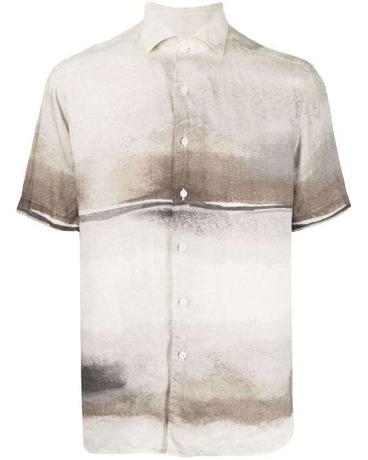 Corneliani abstract-print short-sleeved shirt