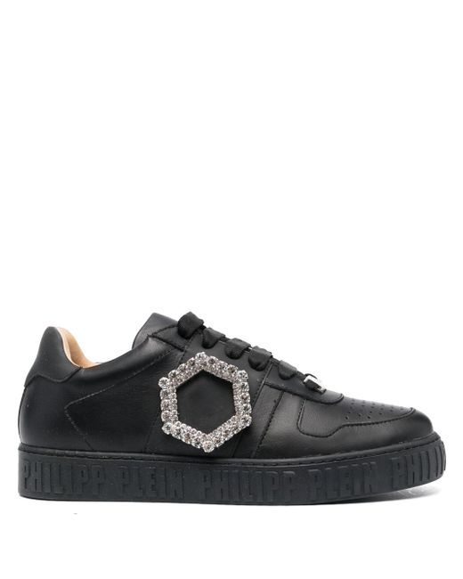 Philipp Plein crystal-detailed leather sneakers