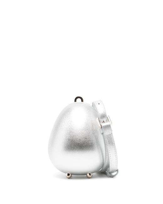 Simone Rocha micro Egg metallic clutch bag