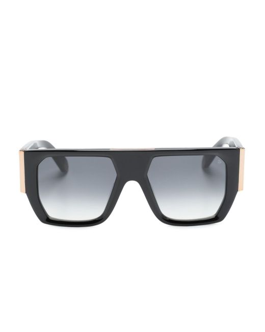 Philipp Plein Eyewear logo-lettering rectangle-frame sunglasses