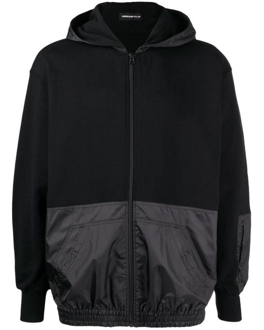 Undercover panelled zip-up hoodie