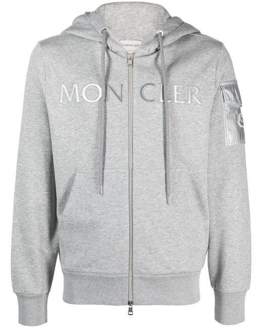 Moncler raised-logo zip-up hoodie