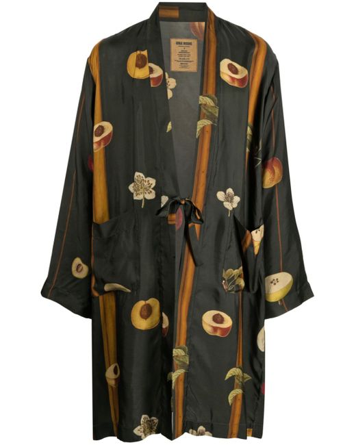 Uma Wang fruit-print self-tie kimono
