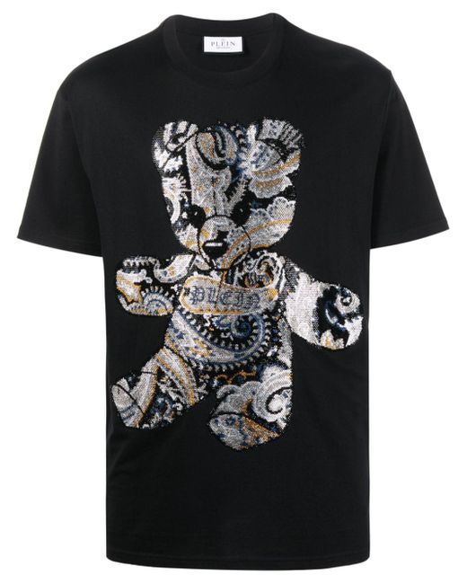 Philipp Plein teddy bear-print crystal-embellished T-shirt