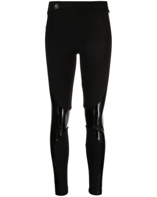 Philipp Plein panelled mid-rise leggings