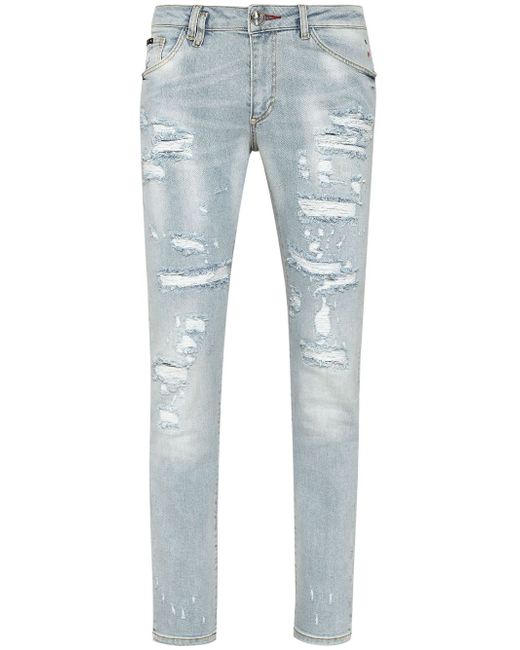 Philipp Plein logo-patch slim-cut jeans