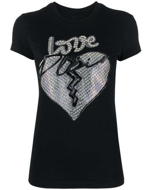 Philipp Plein heart-motif rhinestone-embellished T-shirt
