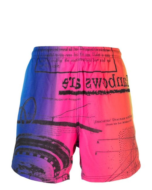 MSFTSrep gradient-effect printed swim shorts