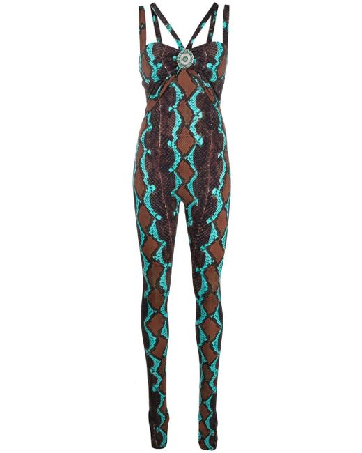 Roberto Cavalli snakeskin-print stretch jumpsuit
