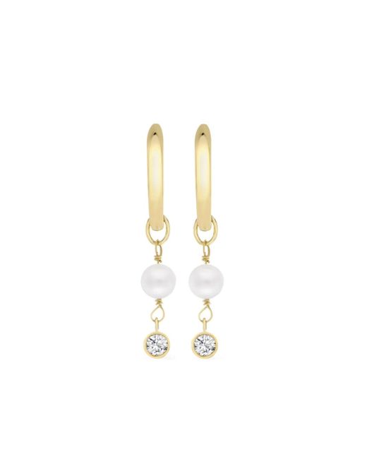 Pragnell 18kt yellow Sundance diamond and pearl earrings